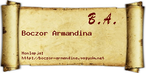 Boczor Armandina névjegykártya